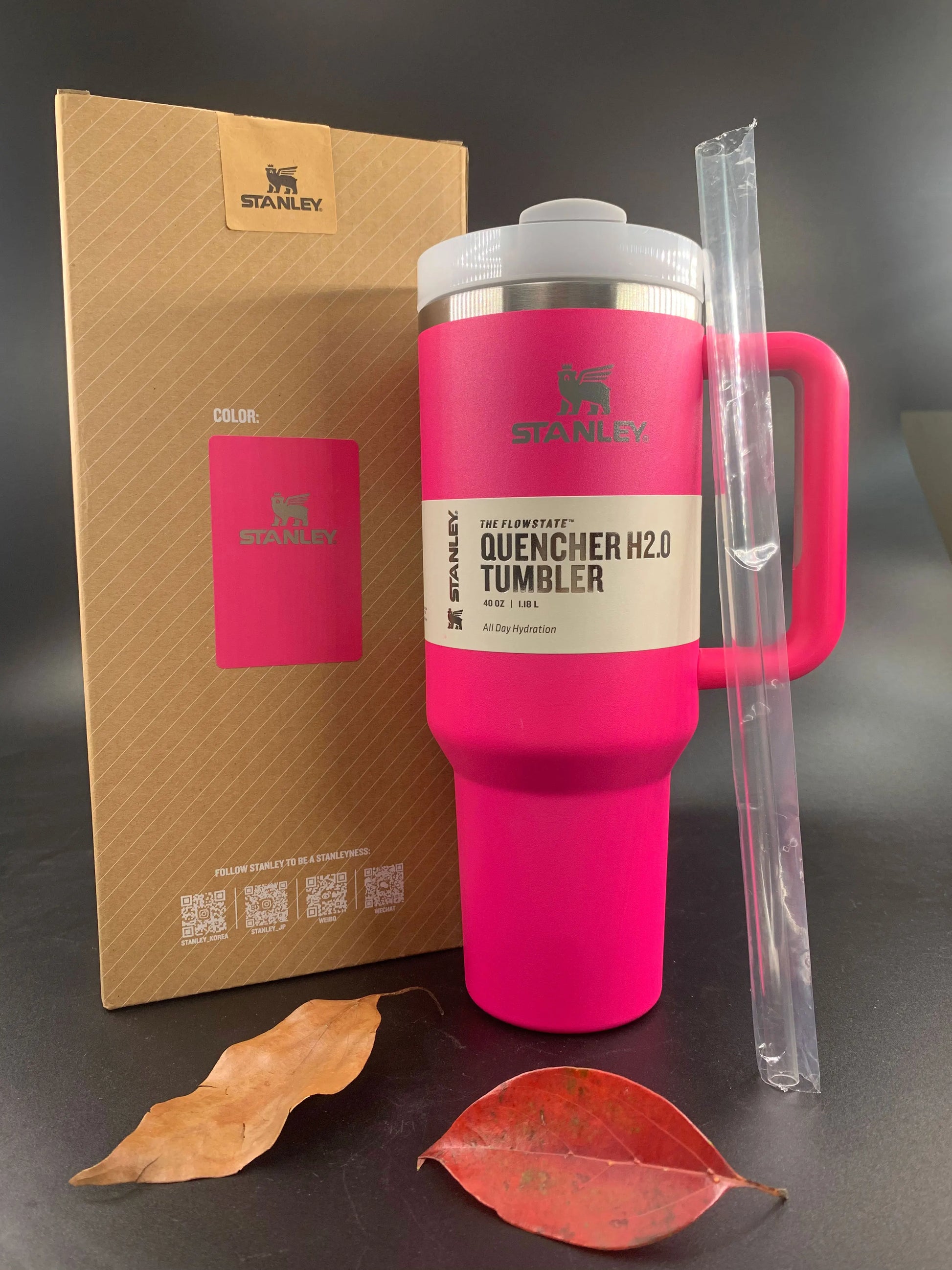 Stanley 40oz Stainless Steel H2.0 FlowState Quencher Tumbler Flamingo Pink  Limited Edition 
